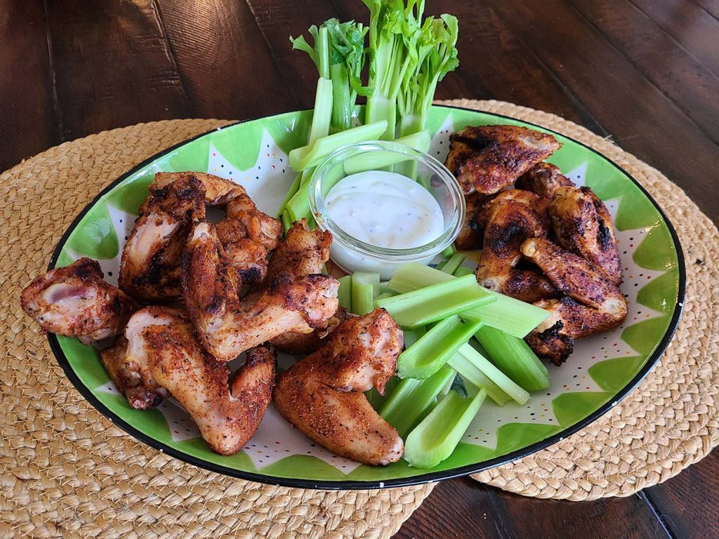 smoked and air fried hot wings
