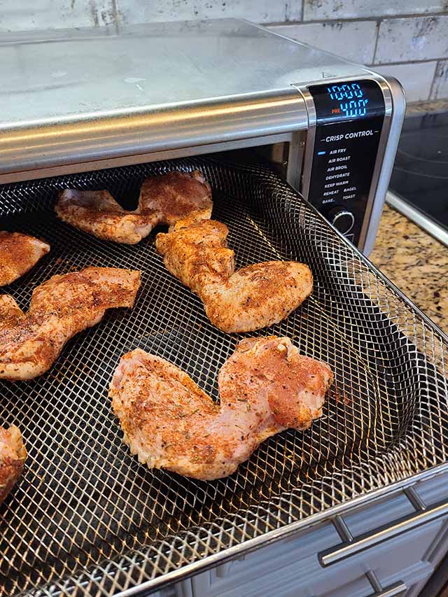 cooking wings in a ninja aire-fryer