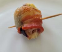 Bacon-wrapped Fig with Boursin cheese