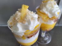 coconut pineapple parfait with alcohol