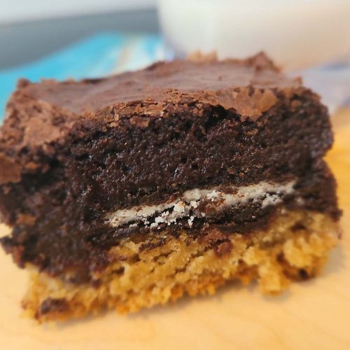 finished layered cookie brownie