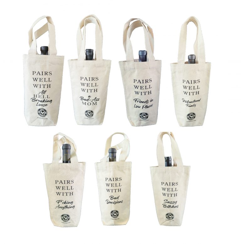 Canvas wine bag that with funny sayings