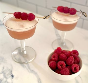 classic French martinis with raspberries