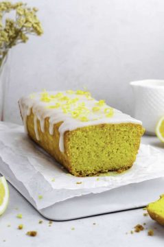 lemon loaf with vanilla frosting