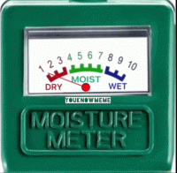 Moisture meter with a moving dial