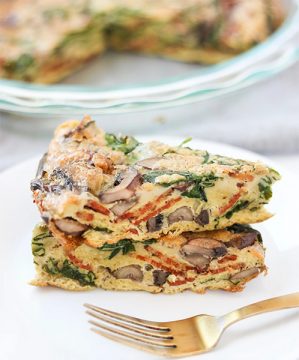 Spinach Bacon Mushroom and egg quiche