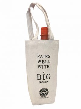pairs well with a big package wine bag