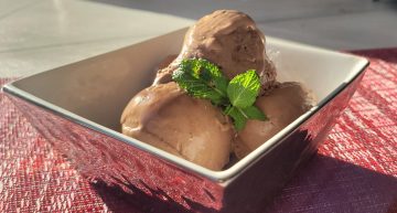 home made ice cream - chocolate and tahini
