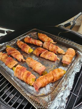 Bacon-wrapped pickles