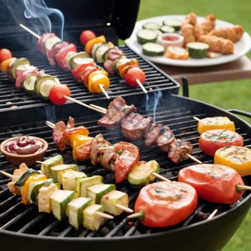 grilled veggies on a grill