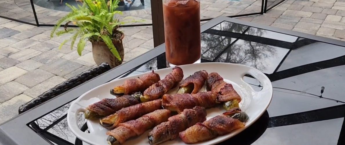 Bacon-wrapped pickles