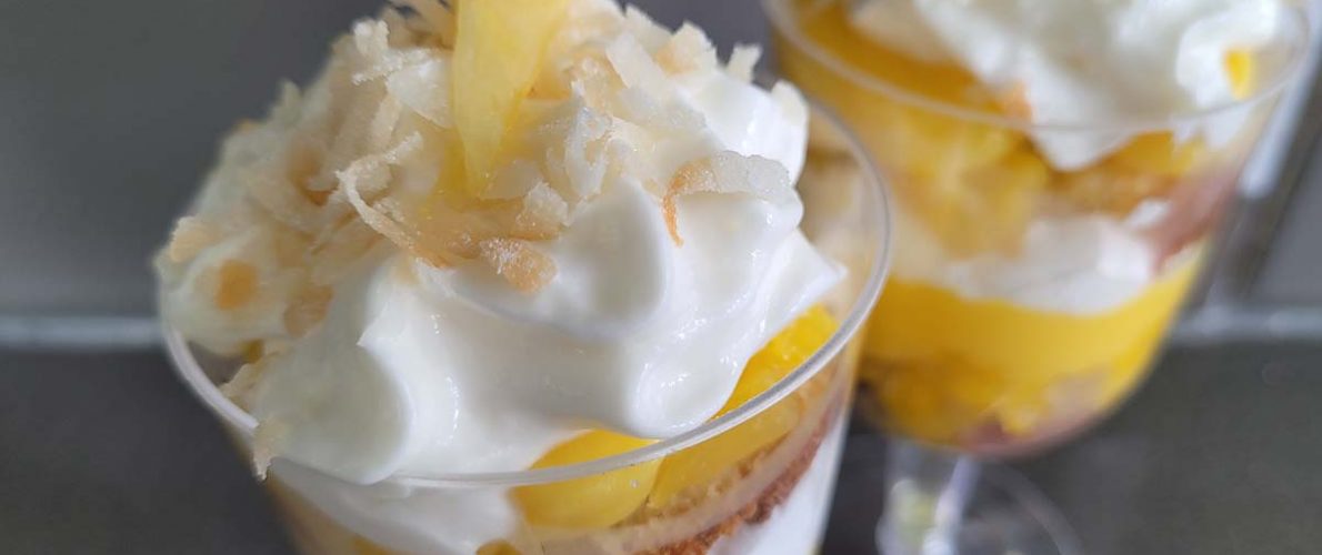 coconut pineapple parfait with alcohol